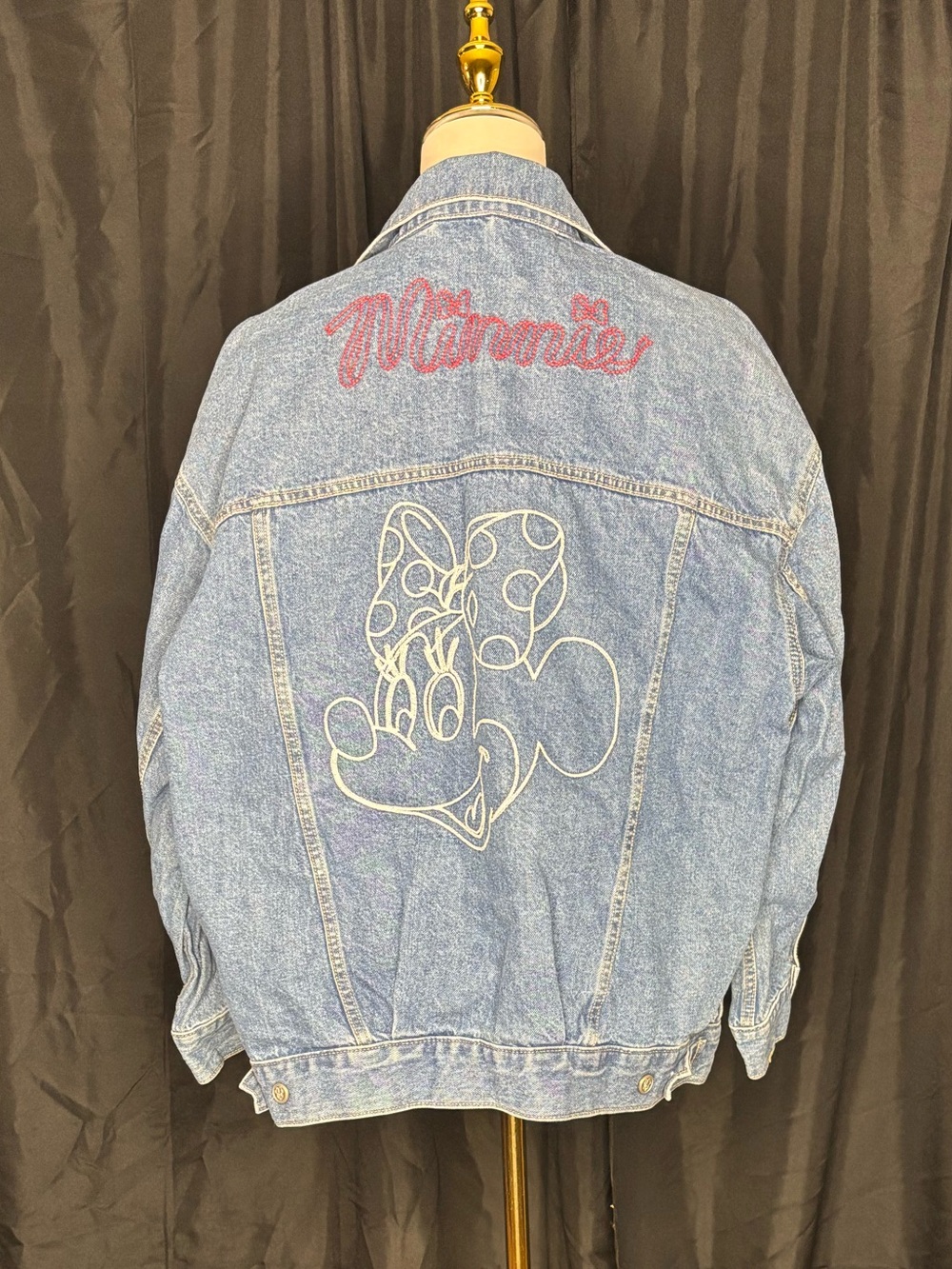 Old Navy Light Blue Denim Jacket with Minnie Embroidery